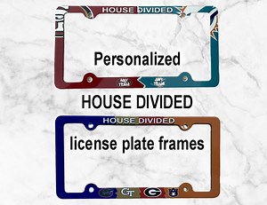 Personalized House Divided License Plate Frame, Sports Team, Military - Etsy