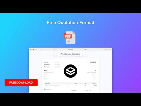Creating Professional Quotation Format | Invoice Maker Tutorial