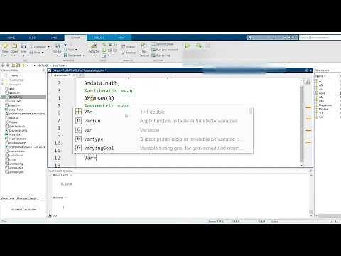 MATLAB Tutorial: How to Calculate Mean, Median, Standard Deviation, Variance and median.