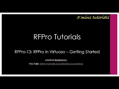 RFPro-13: RFPro in Virtuoso - Getting Started