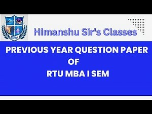 Business statistics & Analytics for MBA I Sem~Previous Year Question paper 2022