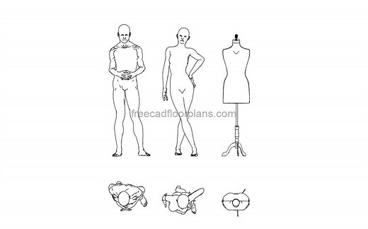 Fashion Mannequin - Free CAD Drawings