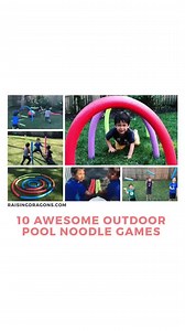 83K views · 45 reactions | These 10 pool noodle outdoor games are SUPER simple to set up and will entertain kids for hours! Get full details on all the games here >> https://www.raisingdragons.com/10-outdoor-pool-noodle-games/ | Raising Dragons - Activities For Kids | Facebook