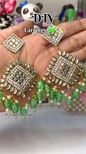 DIY Earrings 🎀 #sorts #viralshorts #craftideas #diy #earrings #handmade @CrafterKavya