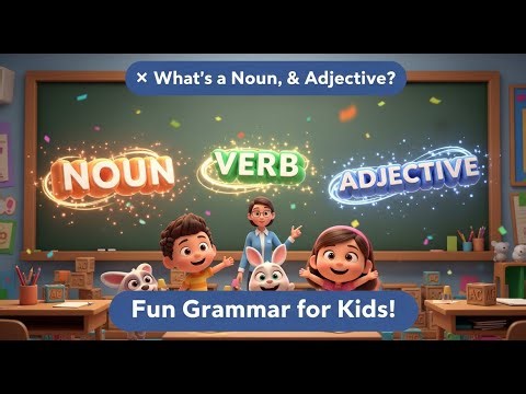 Grammar Adventure! Learn Nouns, Verbs & Adjectives with Fun 3D Pixar-Style Animation for Kids