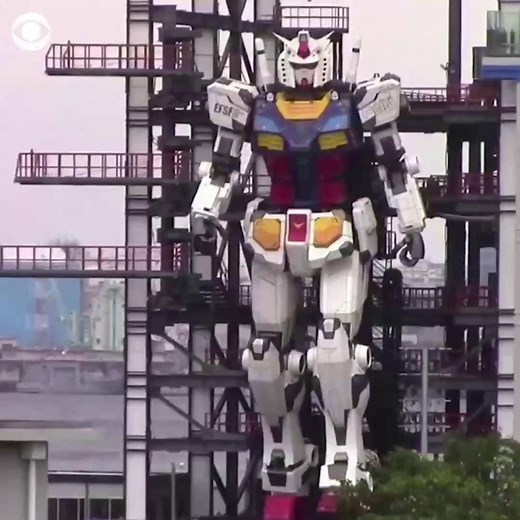 37K views · 898 reactions | Watch this giant 59 ft. robot come to life. The robot was created to celebrate the 40th anniversary of "Gundam," a popular Japanese anime. | CBS News | Facebook