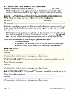 2004 Form CA Advance Health Care Directive Fill Online, Printable, Fillable, Blank - pdfFiller