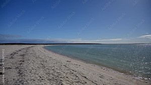 Shell Beach in Shark Bay, World Heritage area, Western Australia, is full of white cockle shells.