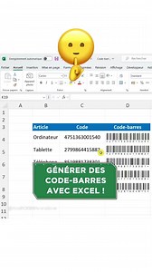 65 reactions |  Générer des codes barres sur Excel !...