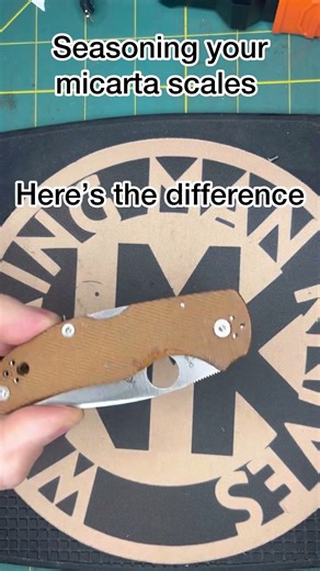 How to season your factory micarta scales #spyderco #micarta #edc