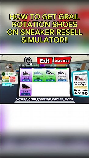 HOW TO GET GRAIL ROTATION SHOES ON SNEAKER RESELL SIMULATOR!! #roblox #shorts