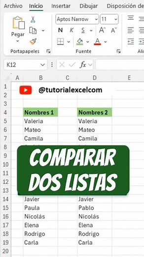 Comparar dos listas en Excel - Resalta los valores únicos