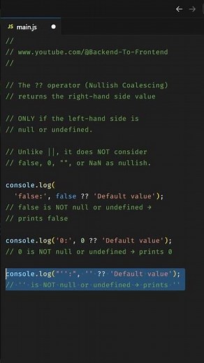 When ?? Meets Falsy Values in JS 🚀