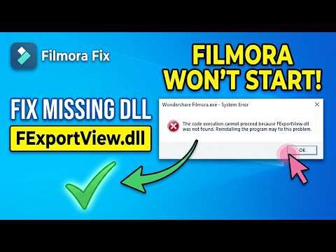Wondershare Filmora FExportView.dll Error Fix (2026) | 100% Working Solution