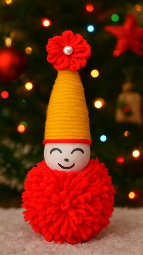 EASY AND FAST to Make a Cute Yarn GNOME! Pompom Gnomes Easy Making #Christmas #gnome | SmirchS Embroidery