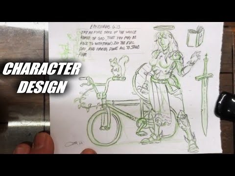 How To Draw Character Design Bike Knight (Start to Finish) & Watching BMX 736