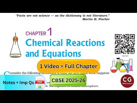 Chemical Reactions and Equations Class 10 (Chapter 1): Full Chapter One Shot Explanation