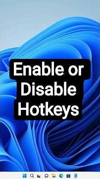 On or Off Hotkeys in Windows 11 | Hotkeys Kaise Enable ya Disable Kare | Enable or Disable Hotkeys
