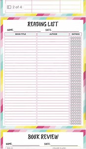 Teen Reading Log & Book Review Templates | Reading Tracker and Book Log List | PDF Digital Download - Etsy UK