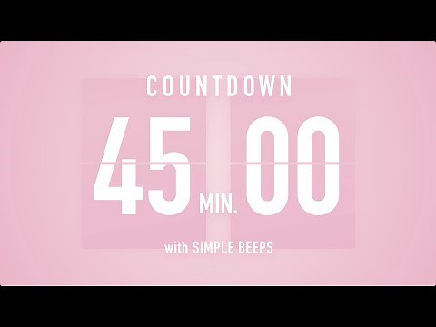 45 Minute Countdown Timer 🌸 Flip Clock with Simple Beeps 🔔