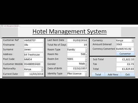 How to Create Hotel Management System in Microsoft Access 2016 Using VBA - Tutorial 1 of 3
