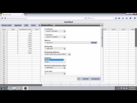 How to Create a Scatter Plot in Statcrunch
