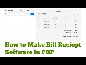 How to make a Bill Receipt Software in PHP | Restaurant Type Billing Software | Advance PHP Tutorial