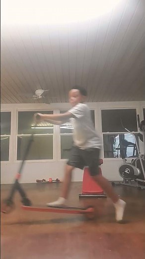 Three steps of how to wheelie a scooter