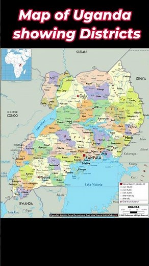 Map of Uganda showing districts #hotnews #map #history #country #unganda