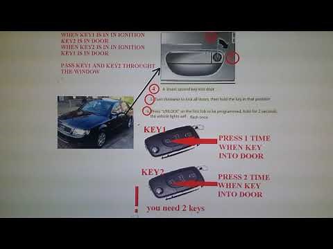 How to program a key remote fob audi A4 2004 A4 2005 A3 A5 Q5 Q7 RS4 S LINE A6 A8 A2 A1 TT A7 RS5