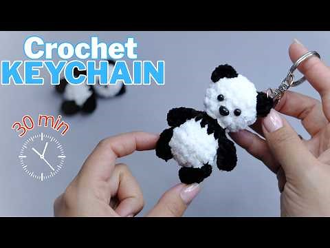 How to Crochet a Mini PandaAmigurumi | Easy Plush Keychain DIY