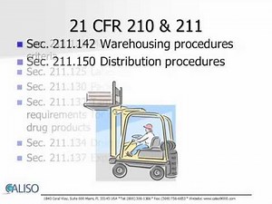 Pharmaceuticals FDA GMP Overview (21CFR211)