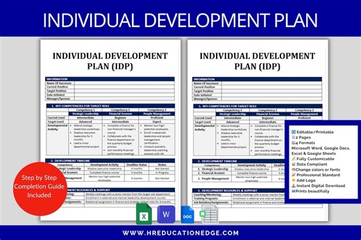 Individual Development Plan Template: Career & Leadership Coaching (digital Download) - Etsy
