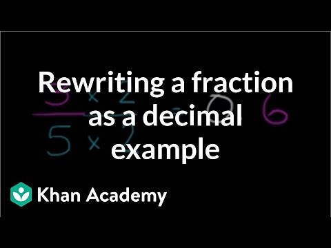 Basic example of rewriting a fraction as a decimal | Decimals | Pre-Algebra | Khan Academy