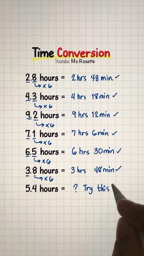 Convert Decimal Hours to Hours & Minutes in SECONDS! ⏳🔥 | Math Love