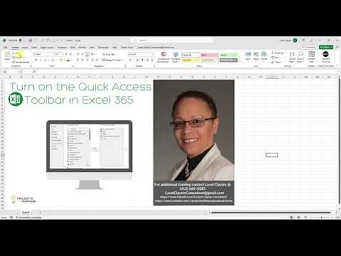 Turn on the Quick Access Toolbar in Microsoft Excel 365