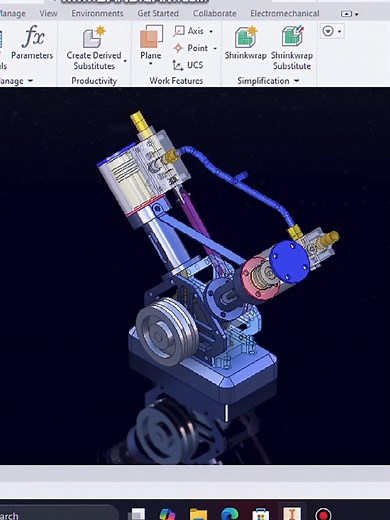 Vertical Steam Engine Animation Using Autodesk Inventor