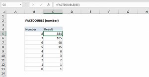 FACTDOUBLE Function