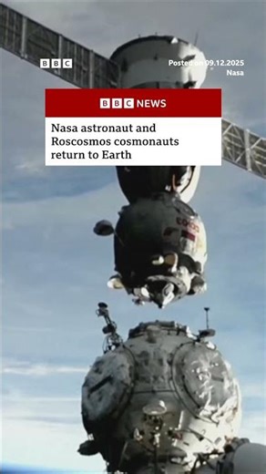 Nasa astronaut and Roscosmos cosmonauts return to Earth. #BBCNews