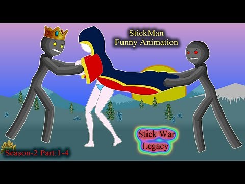 StickMan Funny Animation - Season 2 - Part 1-4 - StickWar Legacy