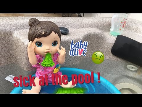 BABY ALIVE Mix my Medicine doll gets Sick at the Pool ! 🤒