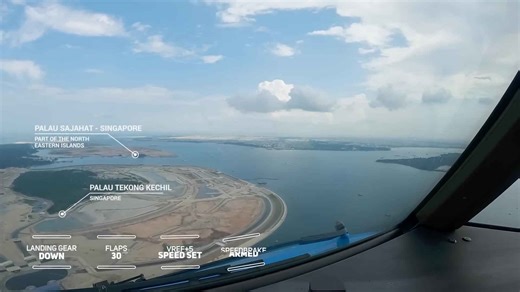 Boeing 777 landing at Singapore