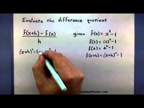 Pre-Calculus - Evaluate the difference quotient