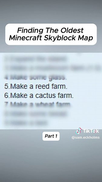 Discovering the Oldest Minecraft Skyblock Map