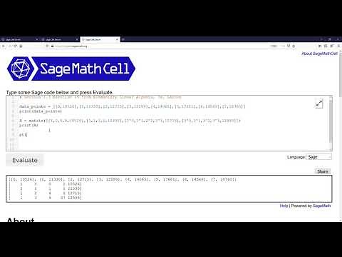 Using Sage Math Cell to Row Reduce