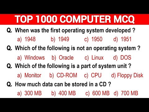 Part -1 | Top 1000 Computer Fundamental MCQ | computer fundamental mcq questions with answers