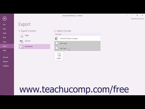 OneNote 2016 Tutorial Saving/Exporting Notebooks to Share Microsoft Training