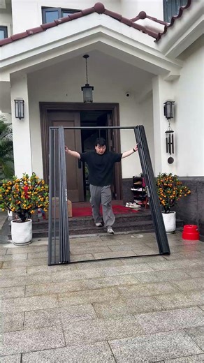 Aluminum folding screen door, anti-theft and anti-mosquito. #magzo #summer #screendoor