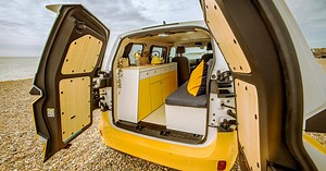 VW ID. Buzz electric camper bus bursts with color and sustainability
