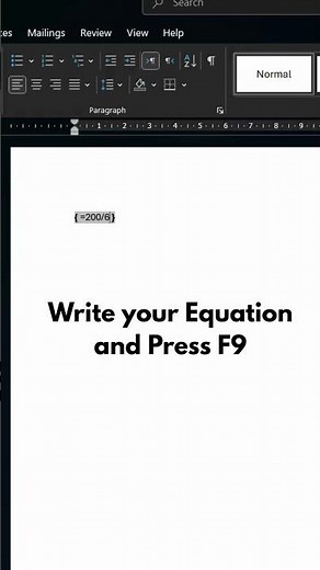 How to Solve Math Equations in MS Word using Ctrl+F9 Word Tips & Tricks 🔥 #shorts #mustwatch